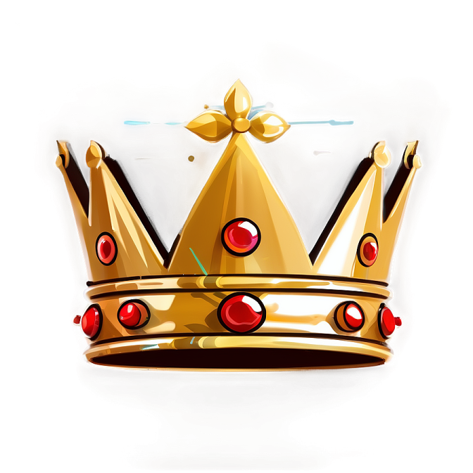 a gold crown with red gems on it