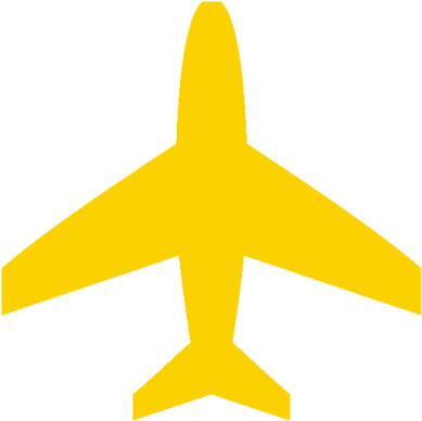 a yellow airplane on a white background