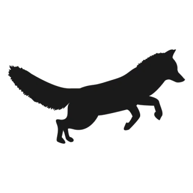a black and white silhouette of a dog