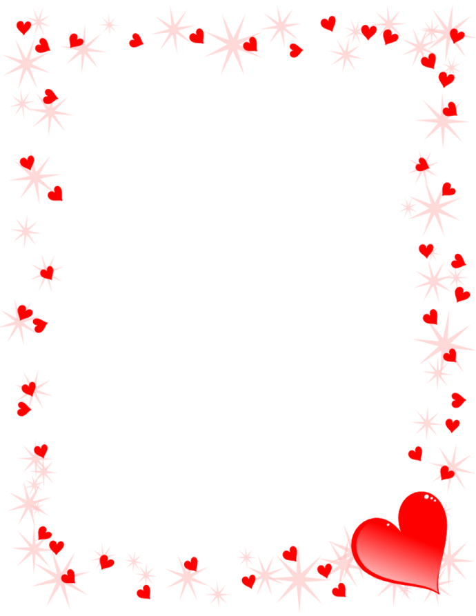 a frame with hearts and stars in the background