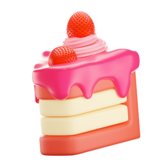 a piece of cake with a strawberry on top