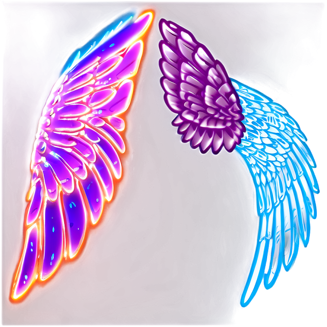 the wings are blue and purple