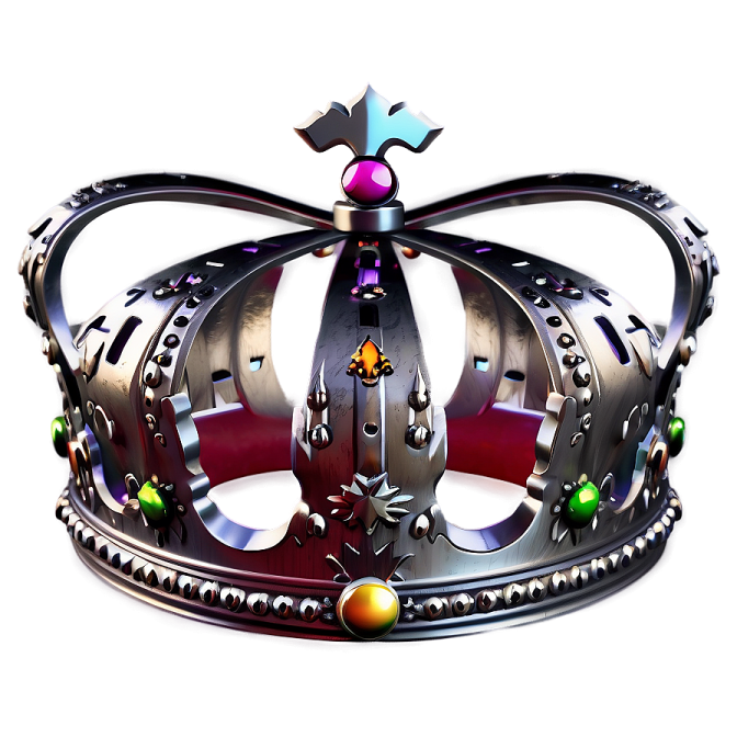 a metal crown on a white background