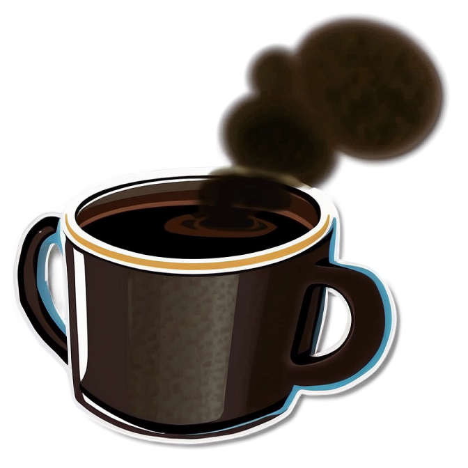 a coffee cup with steam coming out of it