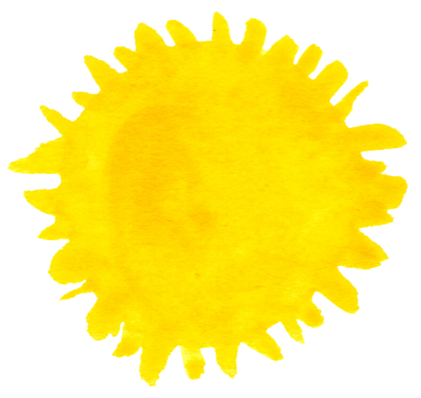 a yellow watercolor stain on a white background