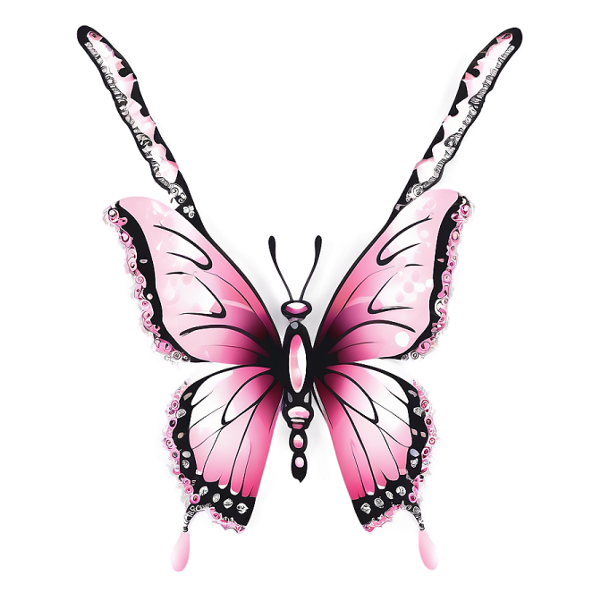 a pink butterfly on a white background