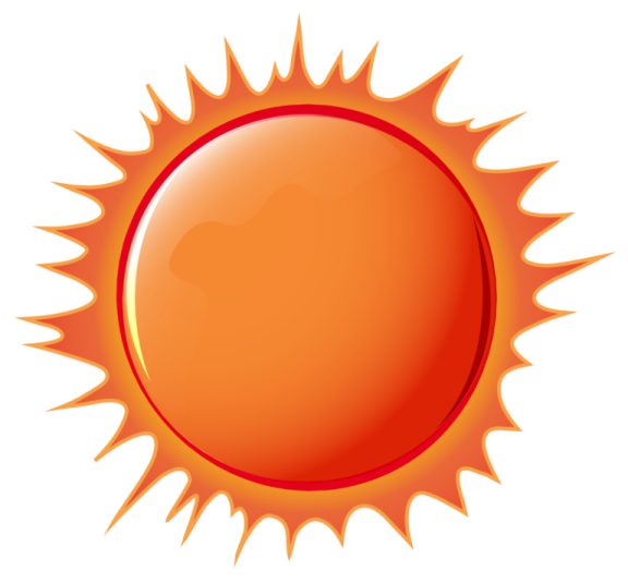 an orange sun on a white background