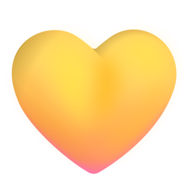 a yellow heart on a white background