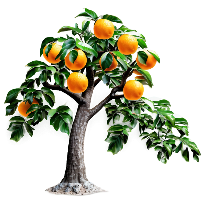 a tree with oranges growing on it
