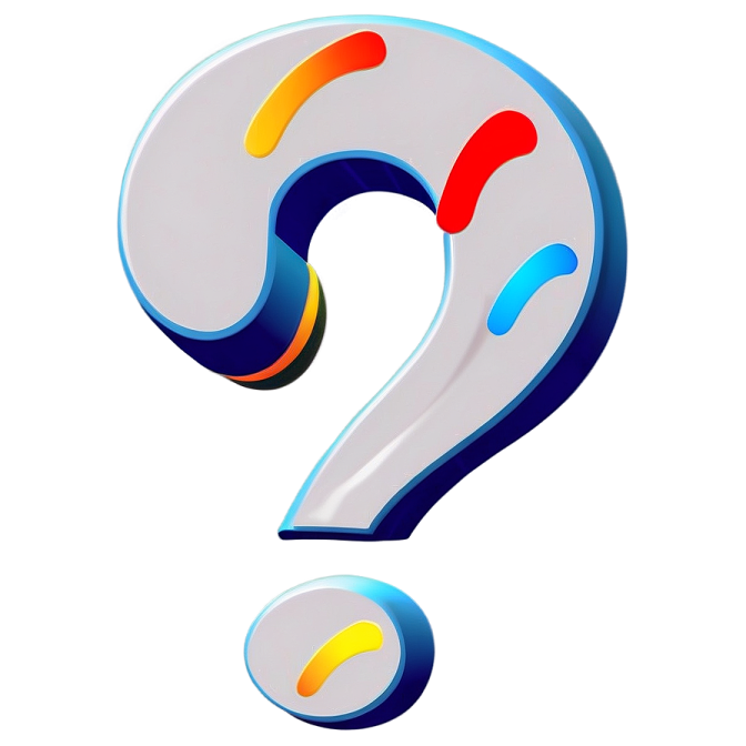 a question symbol with a white background