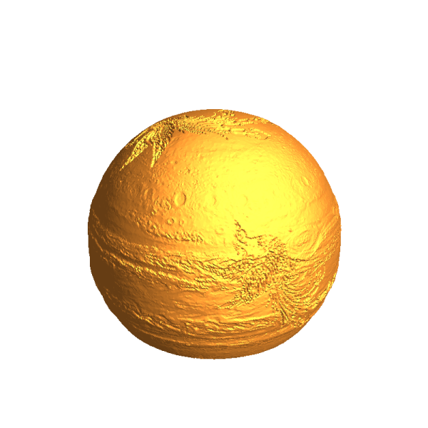 a golden sphere on a white background