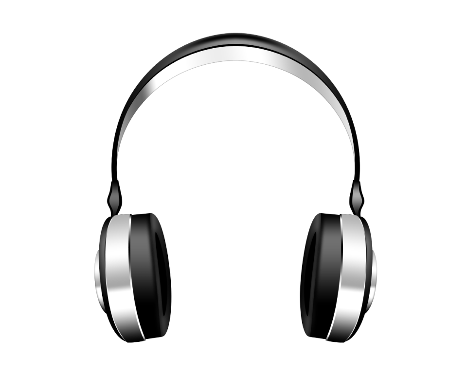 a pair of headphones on a white background