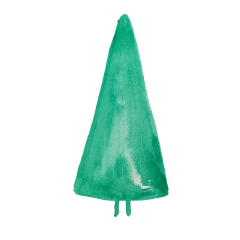a green watercolor christmas tree