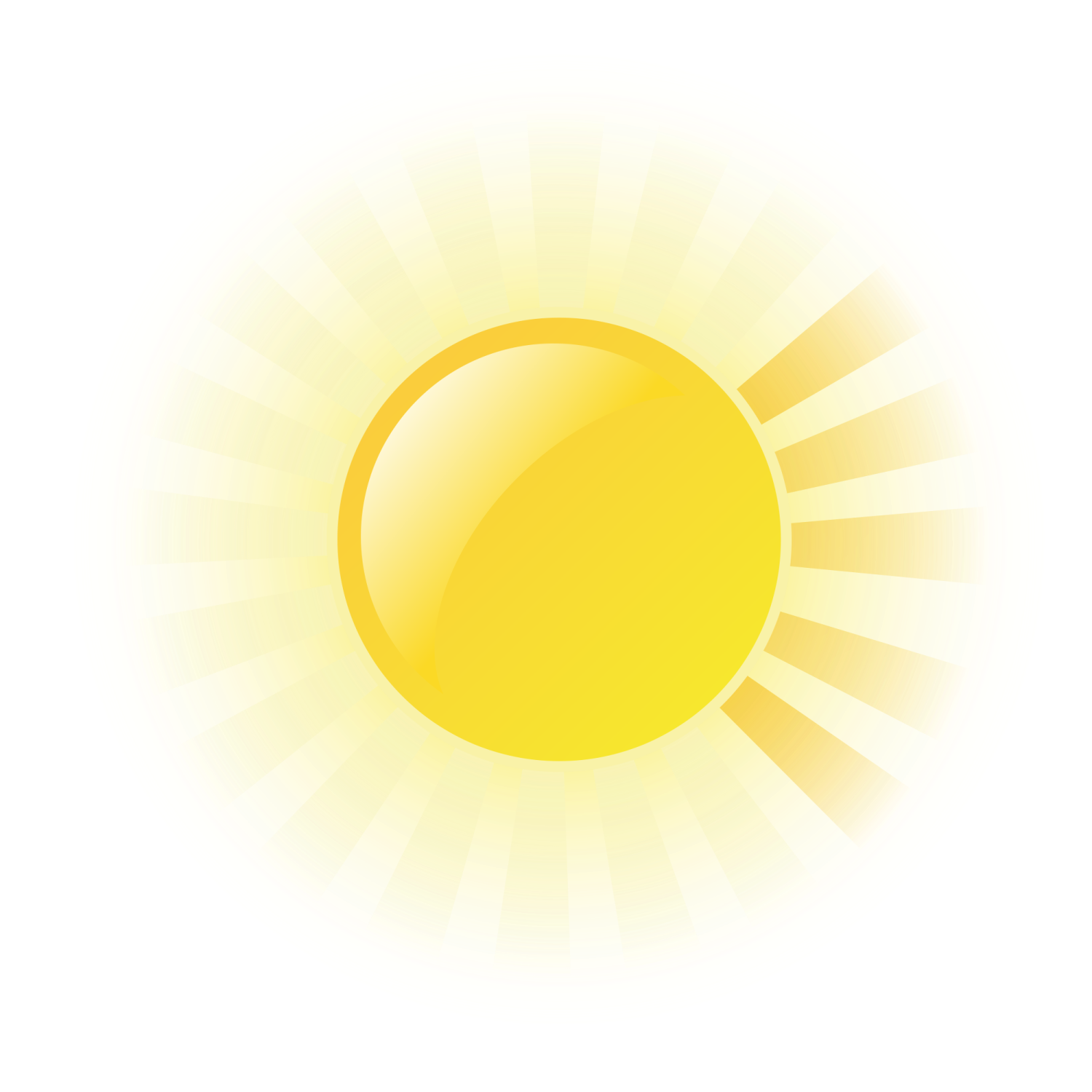 a yellow sun on a white background