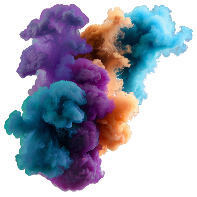 colored ink in water on white background