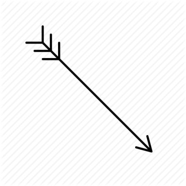 a black and white line drawing of an arrow