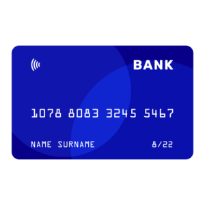 a blue bank card