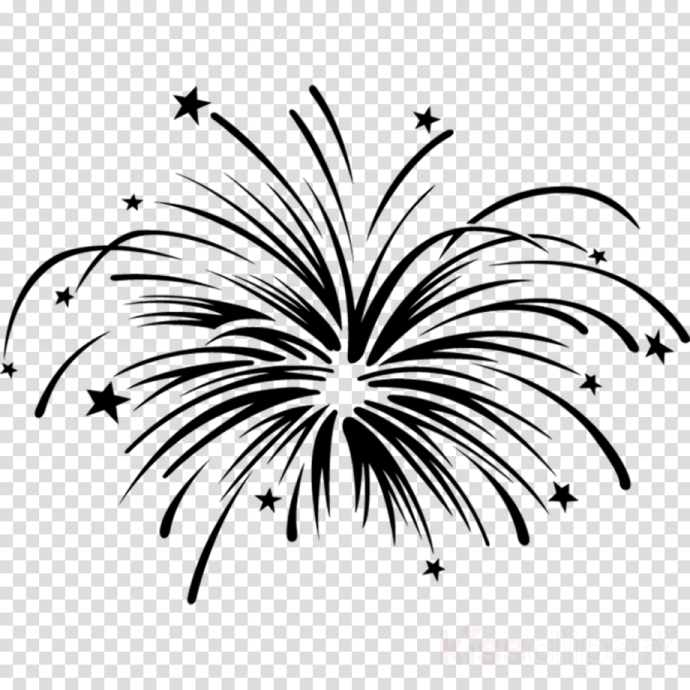 a black and white fireworks clipart