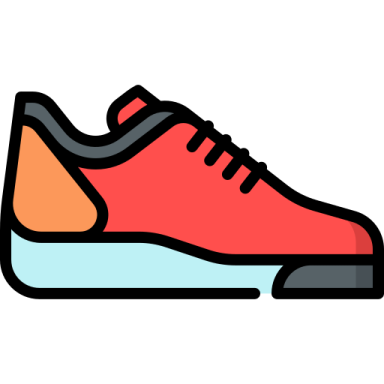 a pair of red sneakers