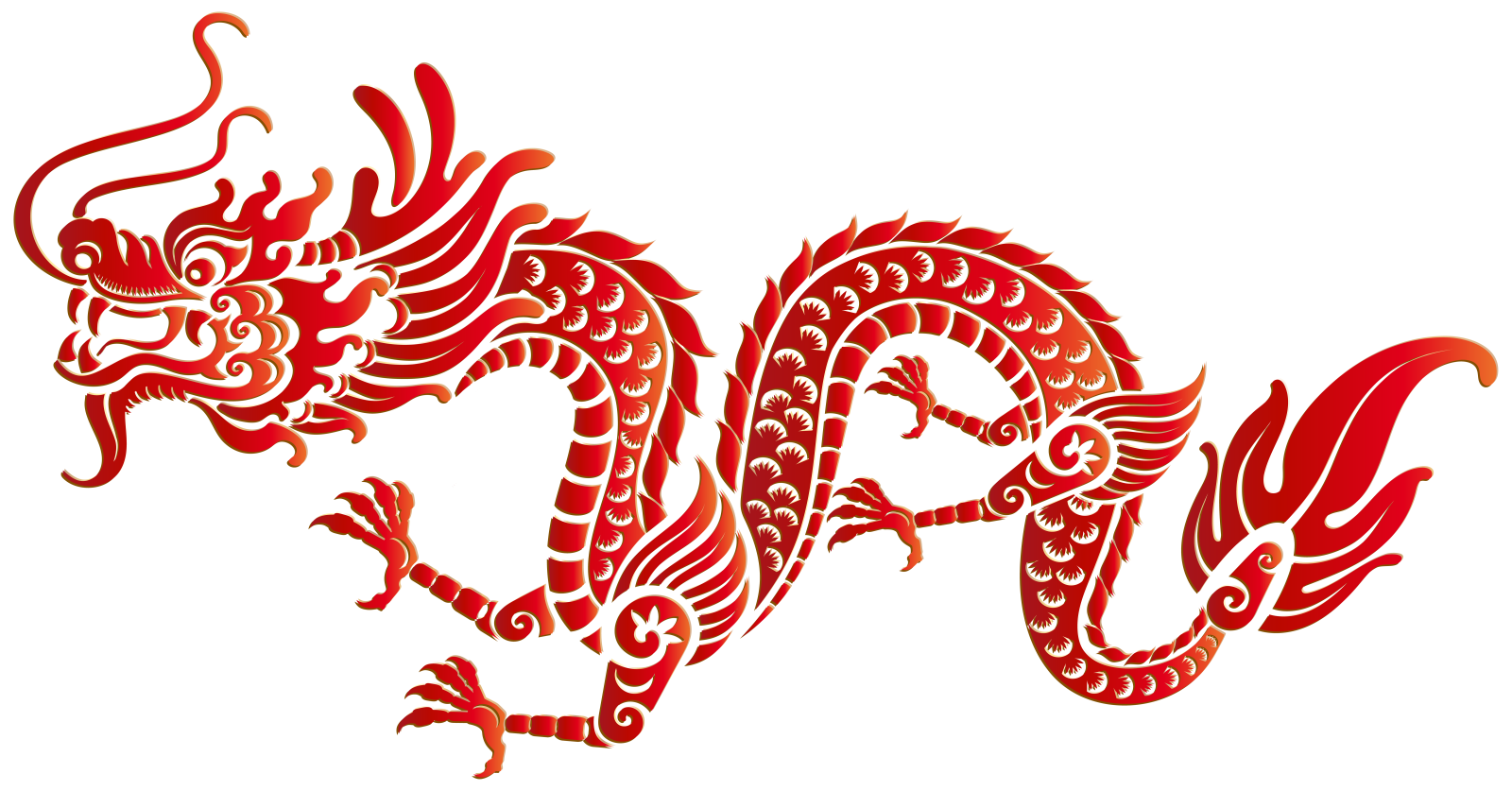 a red dragon on a white background