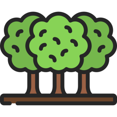 three trees on a white background