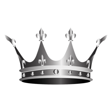 a silver crown on a white background
