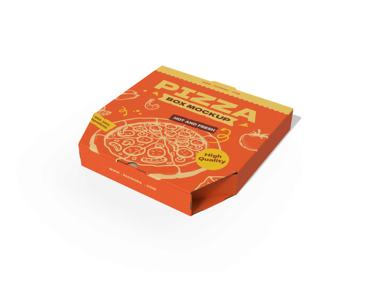 a pizza box on a white background