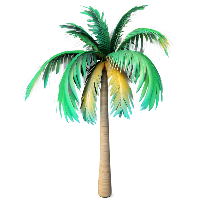 a palm tree on a white background