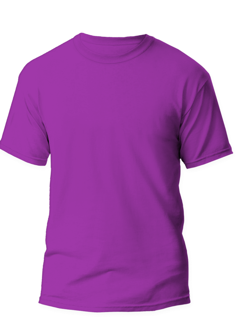 a purple t - shirt on a white background
