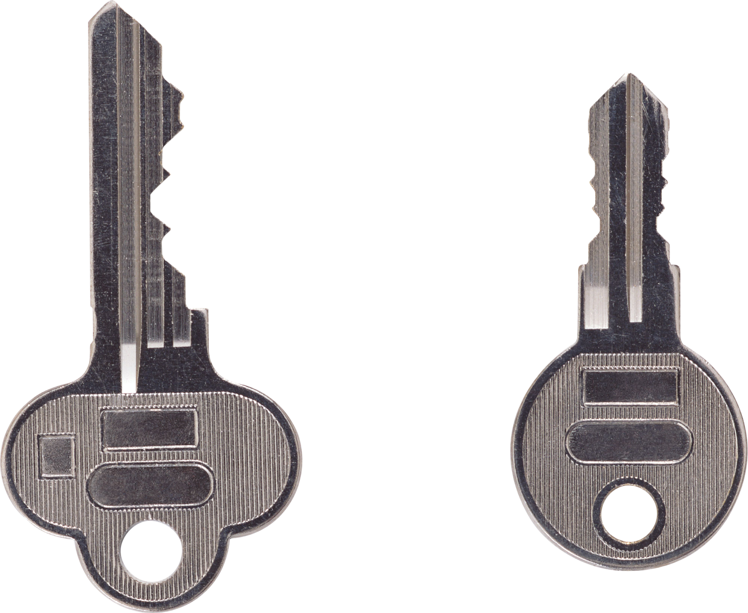 two keys on a white background