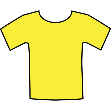 a yellow t - shirt
