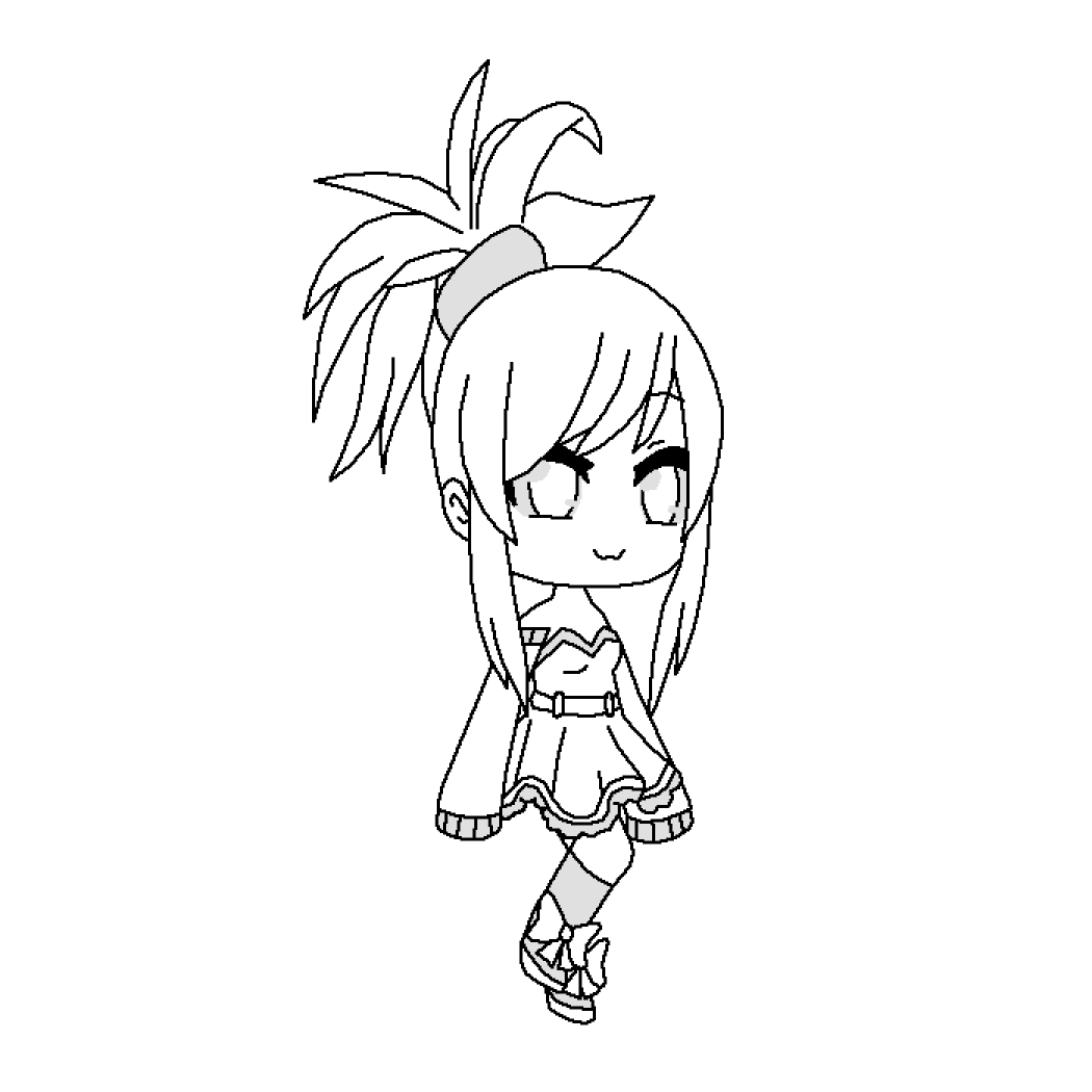 a drawing of an anime girl in black and white