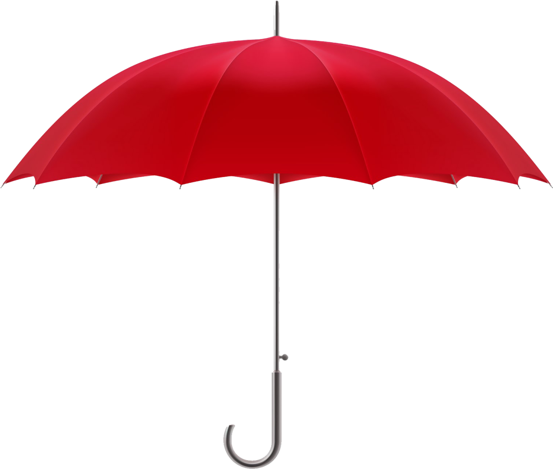 a red umbrella on a white background
