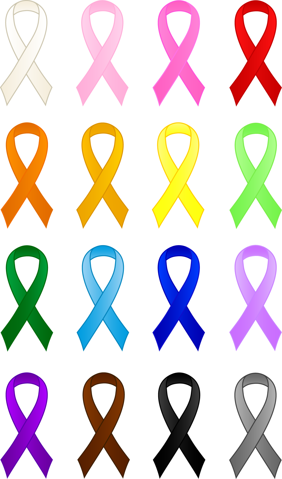 a set of six different colored ribbons