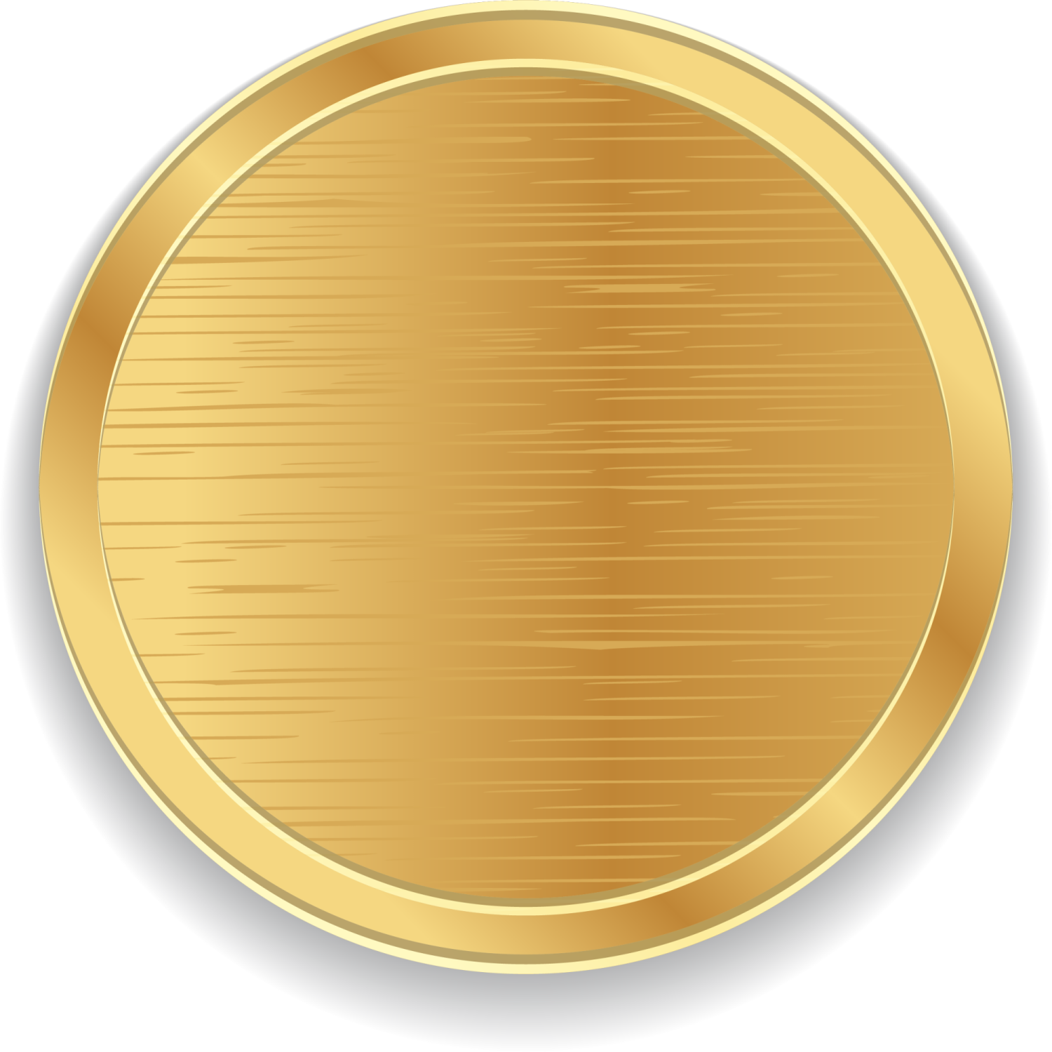 a gold medal on a white background