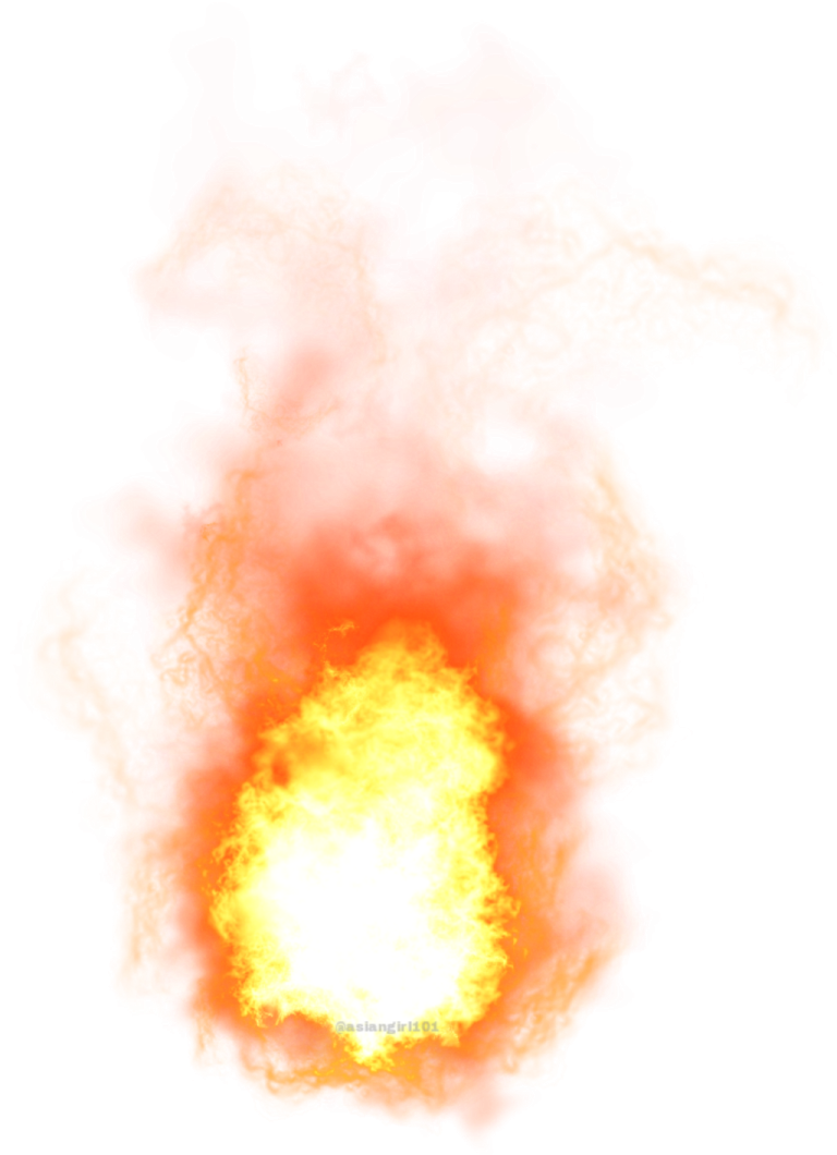 an explosion of fire on a white background