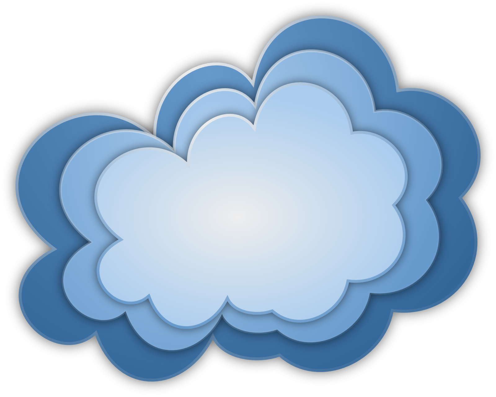 a blue cloud on a white background