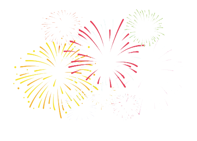 colorful fireworks png clipart