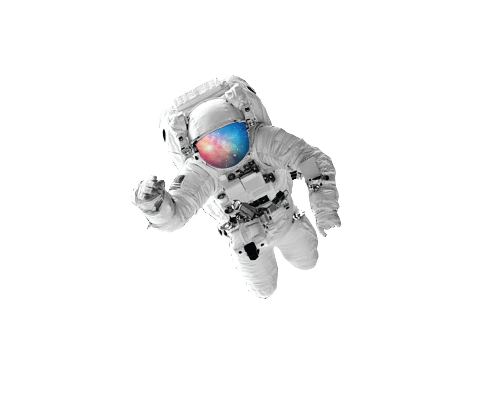 an astronaut floating in the air
