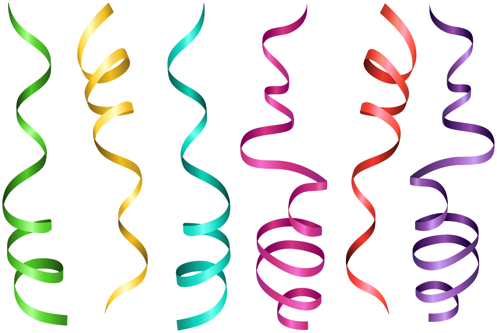 a set of colorful ribbons