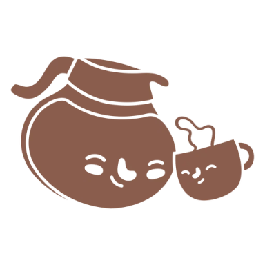 a brown and white drawing of a baby in a pot