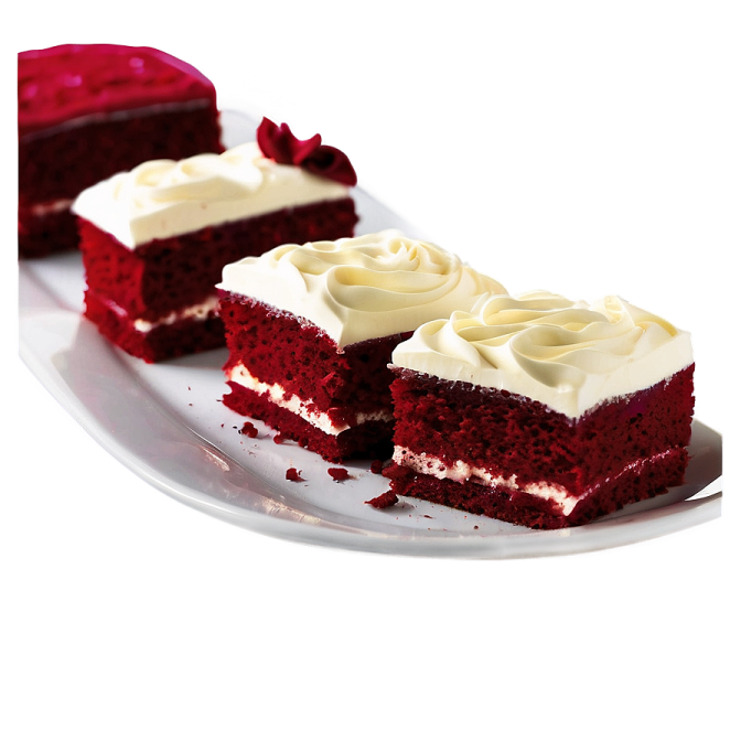a slice of red velvet cake on a plate