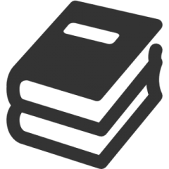 a black and white image of a stack of books