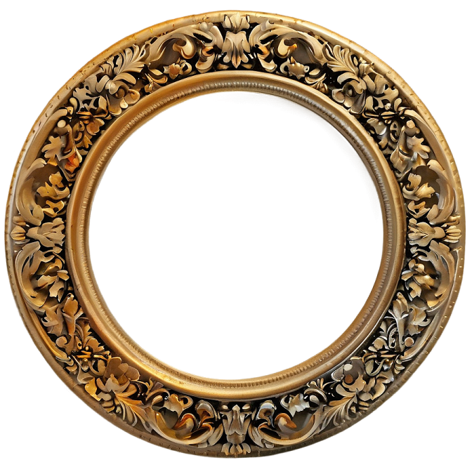 an ornate gold frame on a white background
