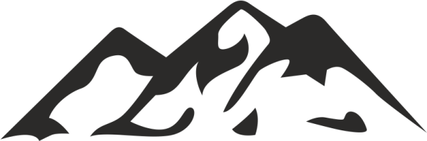 a black and white mountain logo
