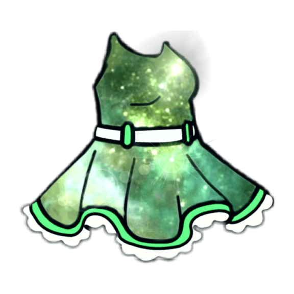 a green dress with stars in the background