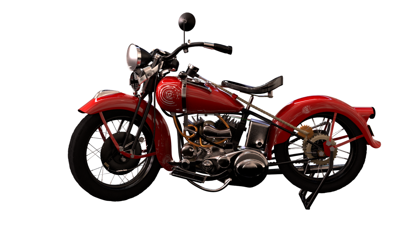 a red motorcycle on a white background