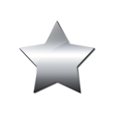 a silver star on a white background