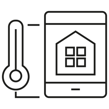 a smartphone with a house on the screen