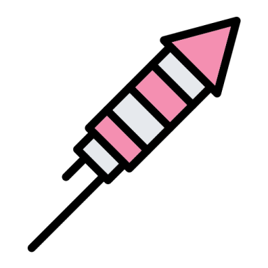 a pink and white pencil icon